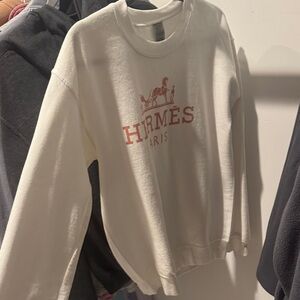 Hermès printed White Sweatshirt with Logo